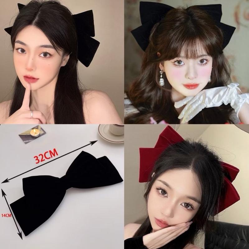 Nơ kẹp tóc bản to chất liệu vải nhung mịn sang trọng