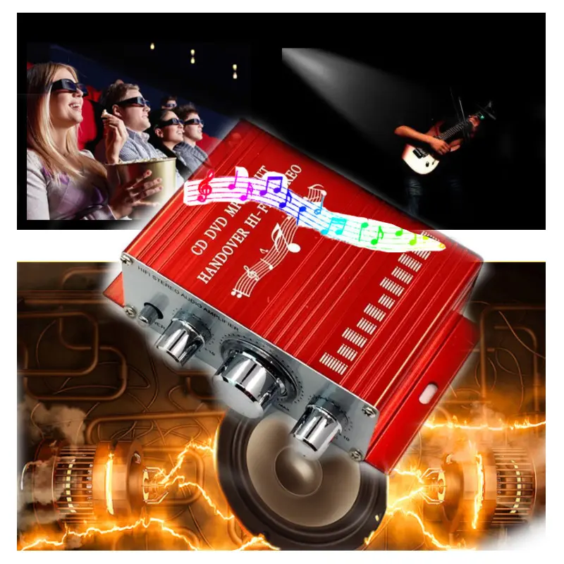 ( Dikirim Dari Jakarta )Amplifier Hi-Fi Stereo Amplifier Speaker Power Stereo Lepy Hi-Fi Mini Amplifier Speaker 2 Channel 20W - Handphone USB Penguat Daya Audio Adaptor Ampli Mini Amplifier Power Speaker Full Bass Subwoofpower ampli 2A Adaptor Red 6