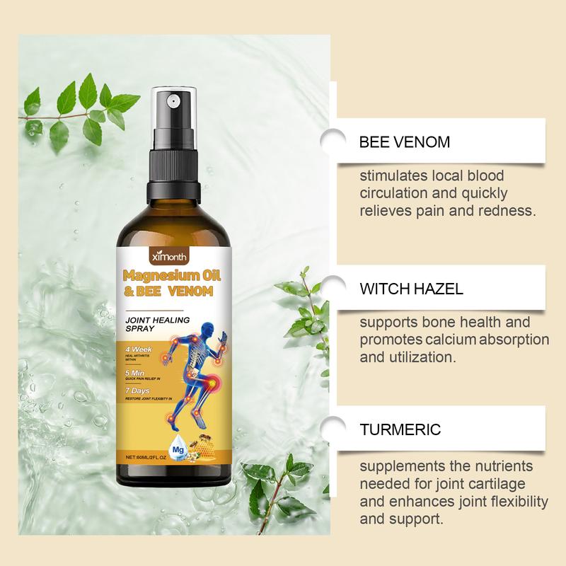 Product Introduction of 60 ml Magnesium Joint Spray,Magnesium Oil & Bee Venom Joint Healing Spray, for Muscle and Joint Recovery, Joint Care for Back&Shoulders&Muscle Pain Relief 6