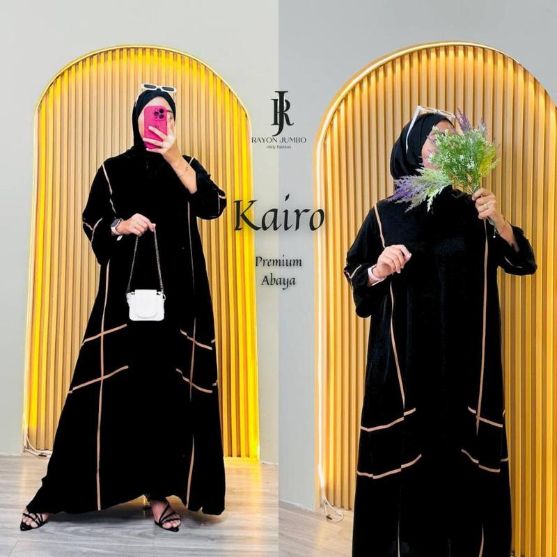 Product Introduction of Kairo Abaya Jumbo LD 130 Rayon Premium Resleting Depan Simple Elegan Kondangan Pengajian Arisan 0