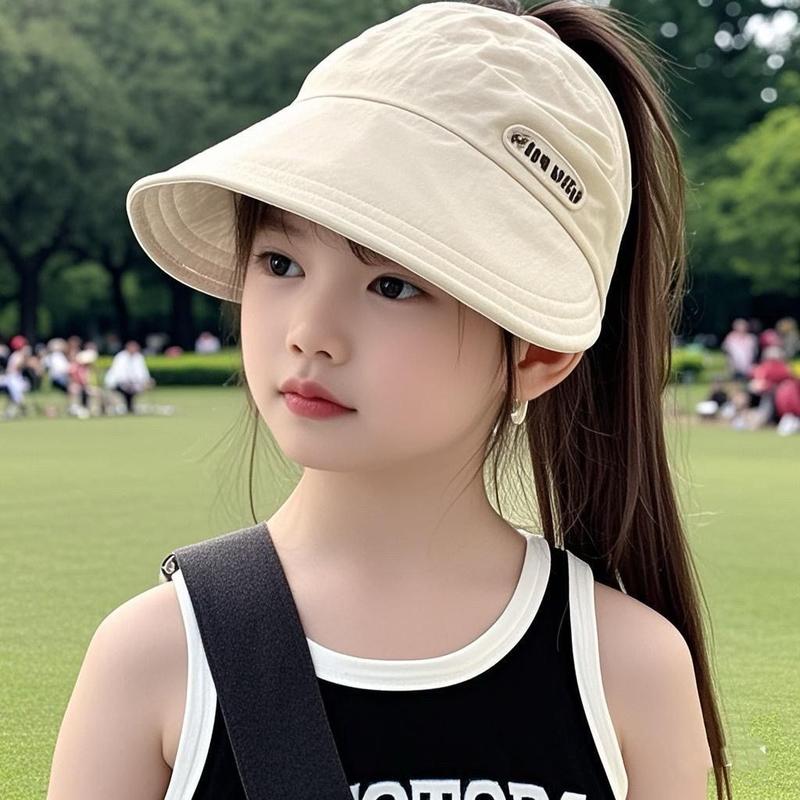 Mũ Chống Nắng Rộng Vành Ngoài Trời Cho Bé Gái, Mũ Chống Nắng Mới Cho Trẻ Em, Mũ Bóng Chày, Mũ Che Tóc Đuôi Ngựa Cao, Có Thể Gập Lại, Năm 2025 0