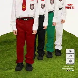 Seragam SD Woffi Celana Panjang Karet Merah Putih Hijau Hitam