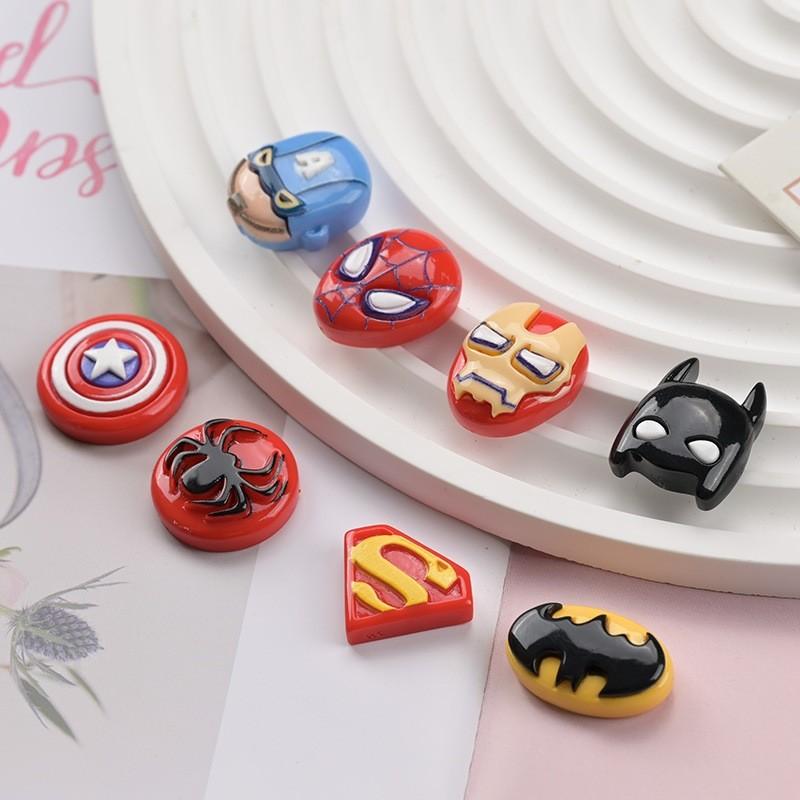 Product Introduction of Set 8 charm,sticker 3D Siêu Anh Hùng gắn dép sục,dép cá sấu siêu ngầu-siêu đẹp!! 3