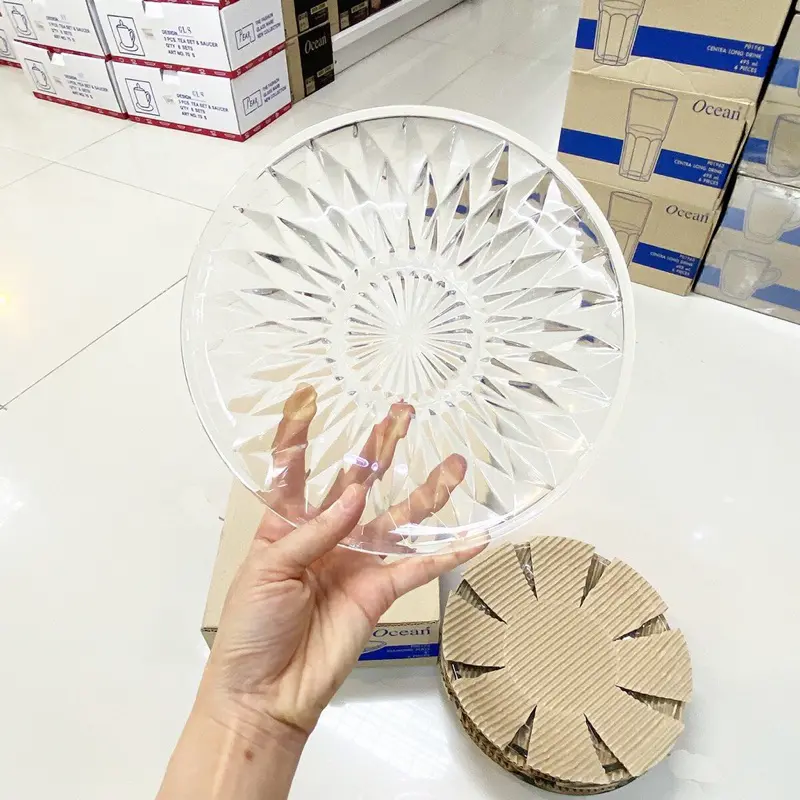 Đĩa Khía Thủy Tinh Cao Cấp Ocean, Đĩa Đựng Hoa Quả Chính Hãng Chất Lượng Cao, Đường Kính 19cm / 22cm - P00102/P00172 2