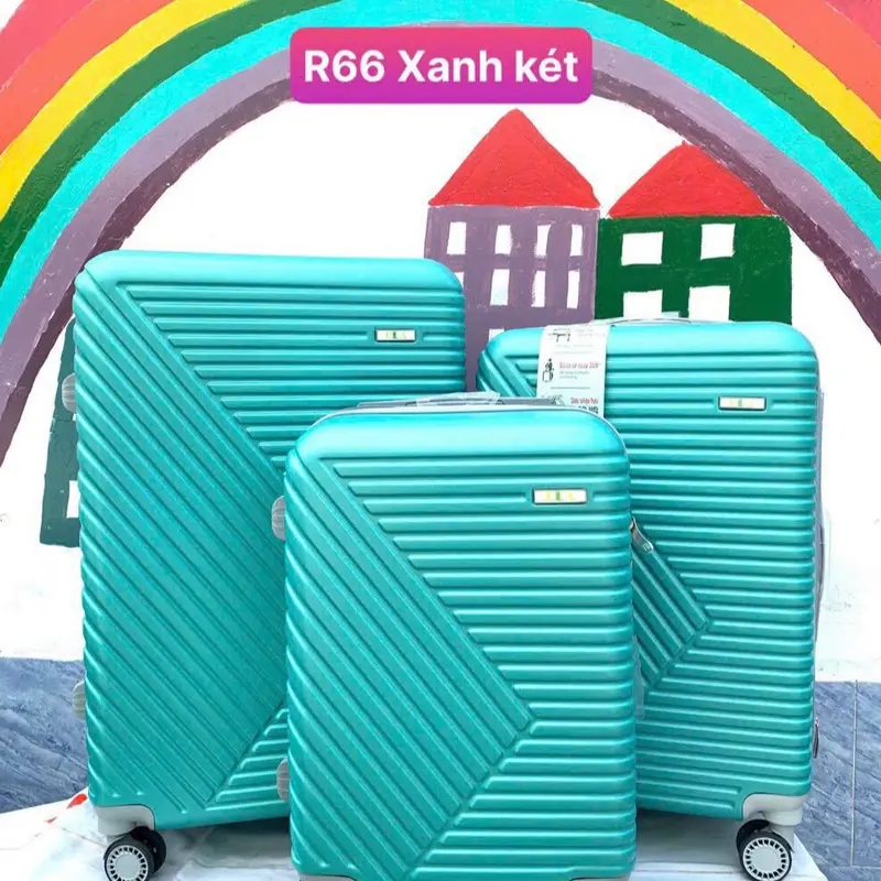 (Bộ 2 size20+24)Vali du lịch giá rẻ T66 bộ 2 (20/24)(tặng kèm 1 túi đựng giày) nhựa abs dây kéo Nam nữ 4 bánh xoay 360 màu trắng kem hộp đựng cứng đỏ hồng valik hung nhẹ times travel vali Nhung 1