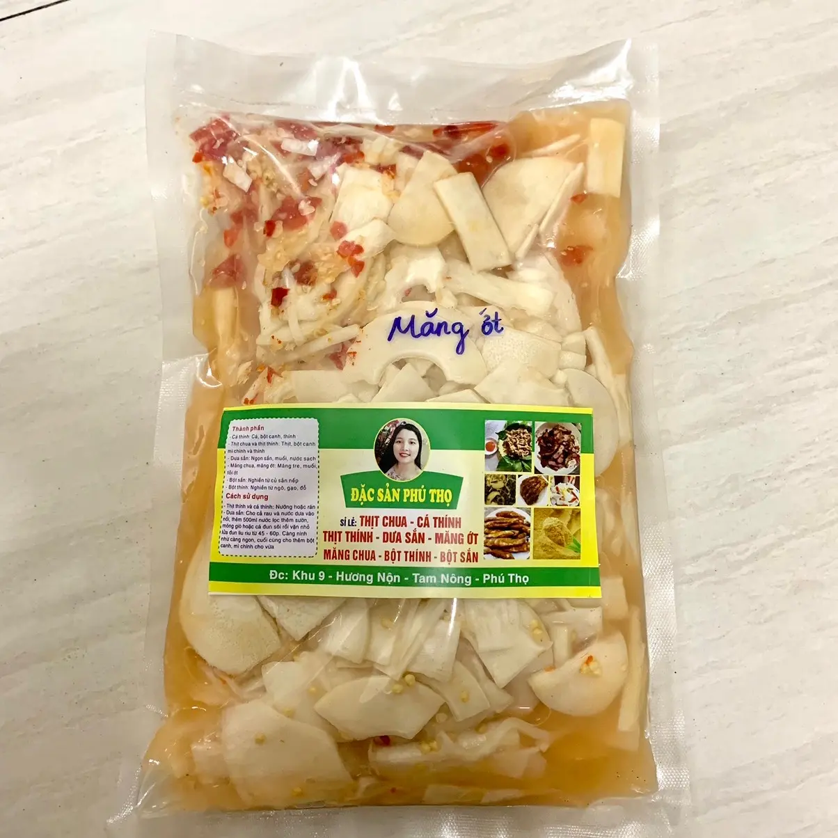 Măng tre ngâm ớt Phú thọ. Có hút chân không