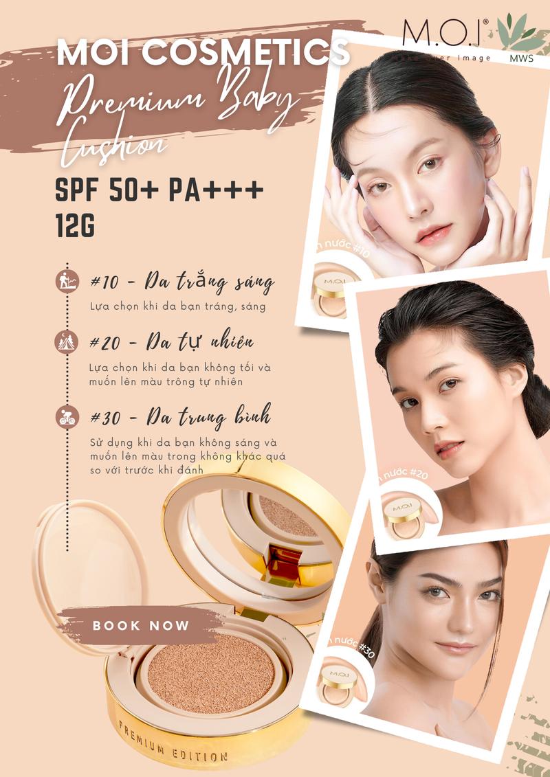 Product Introduction of [M.O.I] Phấn Nước Premium Baby Skin Cushion, SPF 50+ PA+++, phiên bản cao cấp MOI Cosmetics [Chính hãng] Trang Điểm 0