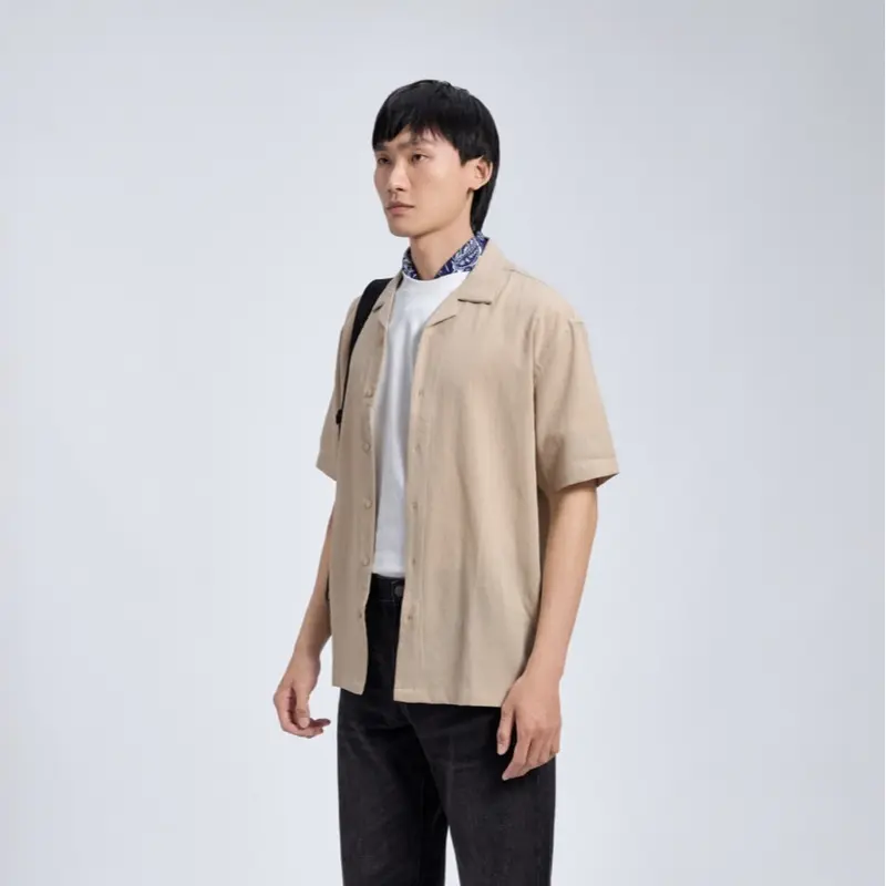 Áo Sơ Mi Linen Nam Tay Ngắn Cuban CigarCraft Form Relaxed SMID0194 4