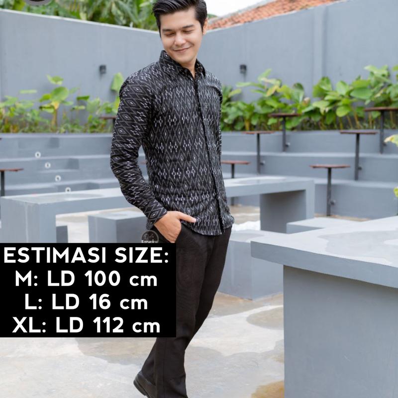 Product Introduction of Baju Kemeja Batik Pria Slimfit Elegant Lengan Panjang Bahan Katun Lembut Nyaman Motif Terbaru Seragam Kerja 0