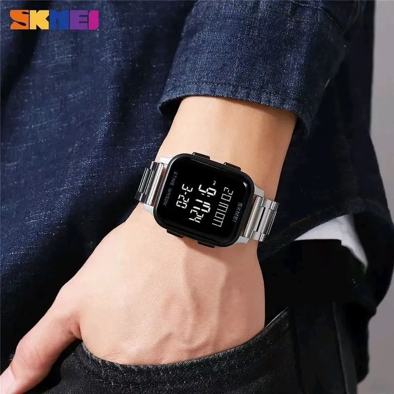 SKMEI 1859 | JAM TANGAN PRIA DIGITAL SPORT | RANTAI STAINLESS STEEL 3