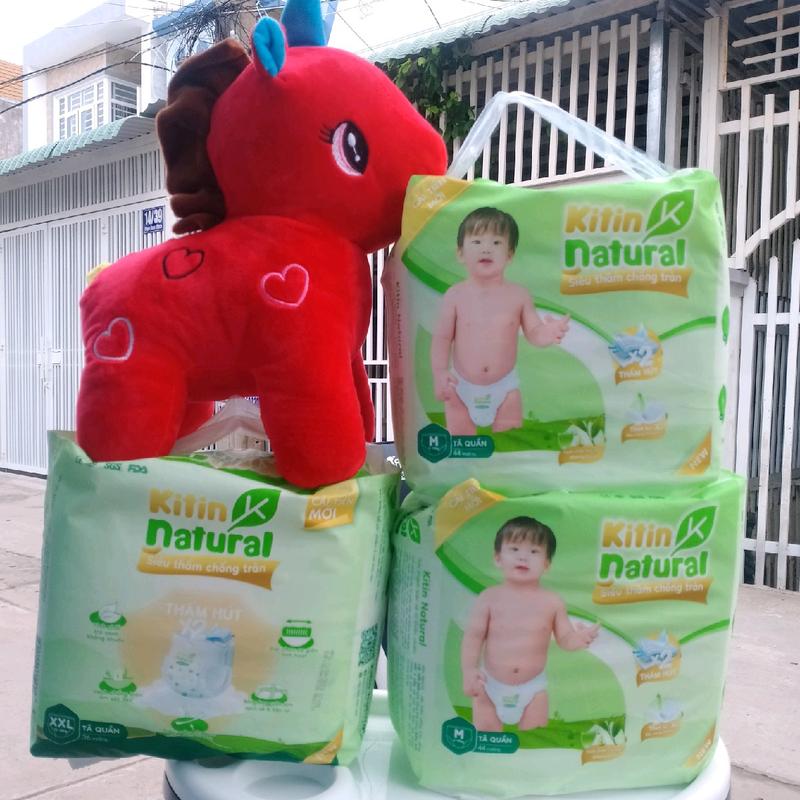 [TÍCH ĐIỂM ĐỔI XE] combo 3 bịch tã KITIN NATURAL cho bé, đủ size dán và quần Voi Kem