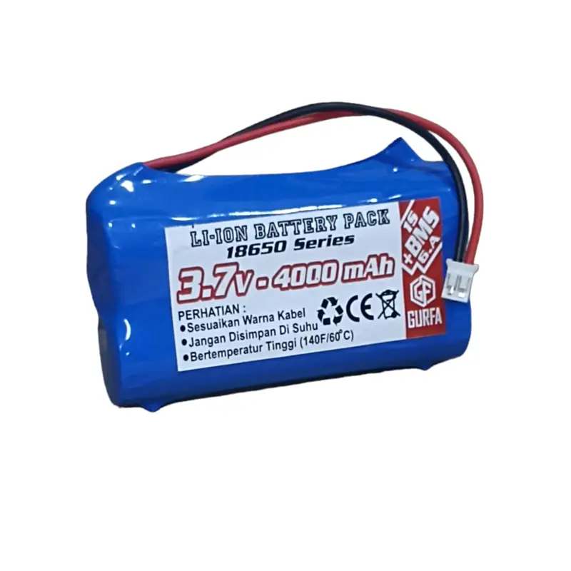 Baterai RC / Baterai Speaker & Alat Elektronik Lainnya 2X 18650 4000mAh 3,7V BMS 1S 6A  SOKET JST PH 2.0 2 PIN 1
