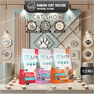 BIOLITE 1,2kg Cat Food Makanan Kucing Kitten Adult Tuna Salmon Kering
