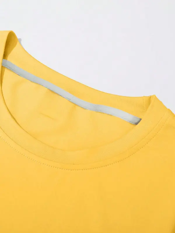 Men's Regular Fit Letter & Heartbeat Print Round Neck Tee, Casual Short Sleeve Crew Neck T-shirt for Summer, Fashion Men's Top for Daily Wear 3