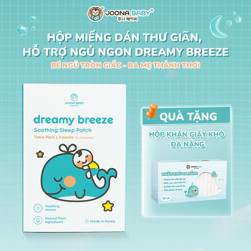 (Hộp khăn khô đa năng) Hộp miếng dán thư giãn, hỗ trợ ngủ ngon Dreamy Breeze - JOONA BABY VN