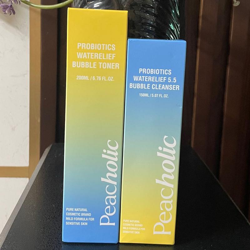 Bộ đôi Sữa rửa mặt 150ml và toner ngải cứu 200ml tạo bọt Peacholic full size 