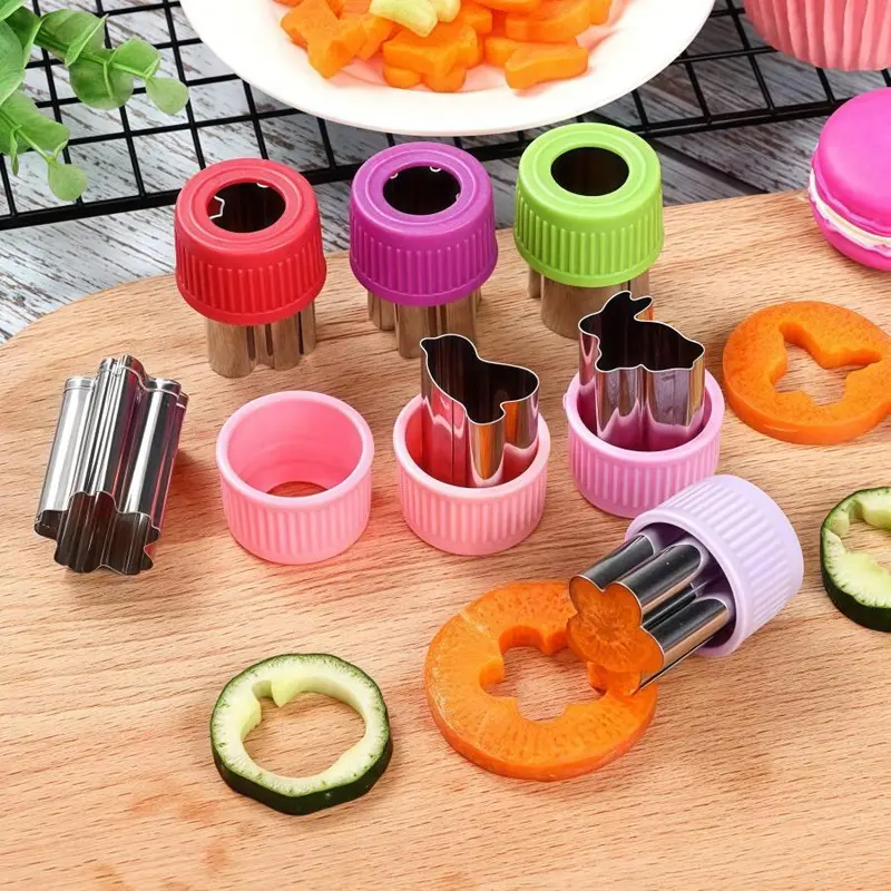 Kids Baking Set, 24pcs/set Cute Cartoon Rabbit Shaped Mold with Removable Fruit & Vegetable Tools, Creative Cooking & Pretend Play Tool 2