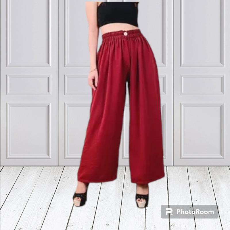 celana kulot bahan cringkel wanir Wanita Dewasa Panjang 6