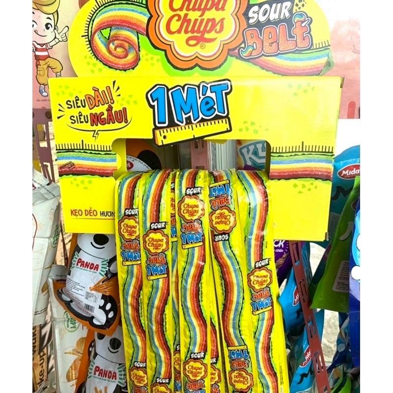 1 Hộp Kẹo dẻo cầu vồng Chupa Chups thơm ngon hương trái cây hấp dẫn, thanh siêu dài 1M