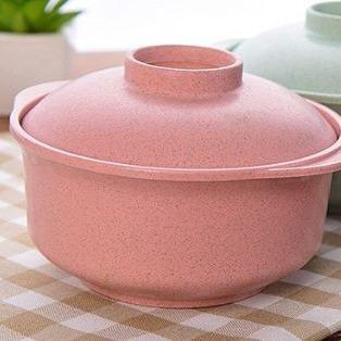 Chén bát bằng nhựa lúa mạch có nắp đậy dễ thương 3