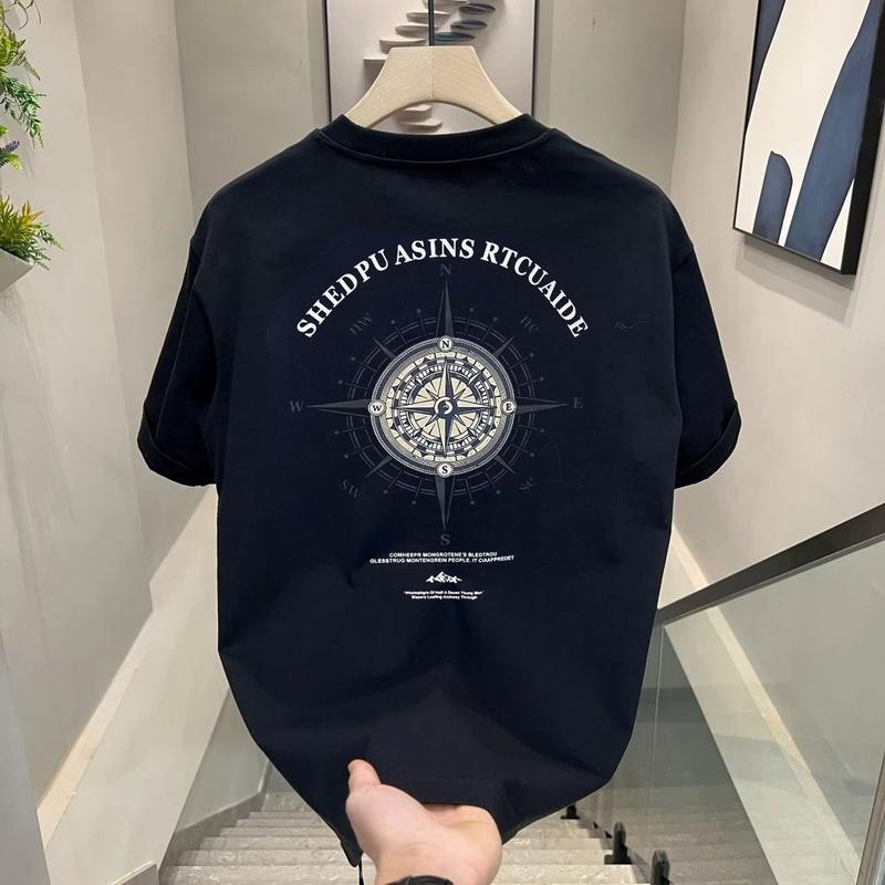 Product Introduction of 2024 Summer New Loose T-Shirt Trendy Printed Boys' Fashion Trendy Couple Comfortable Half Sleeve T-Shirt Casual Men'S Style Fabric Menswear Polyester Streetwear Top 17