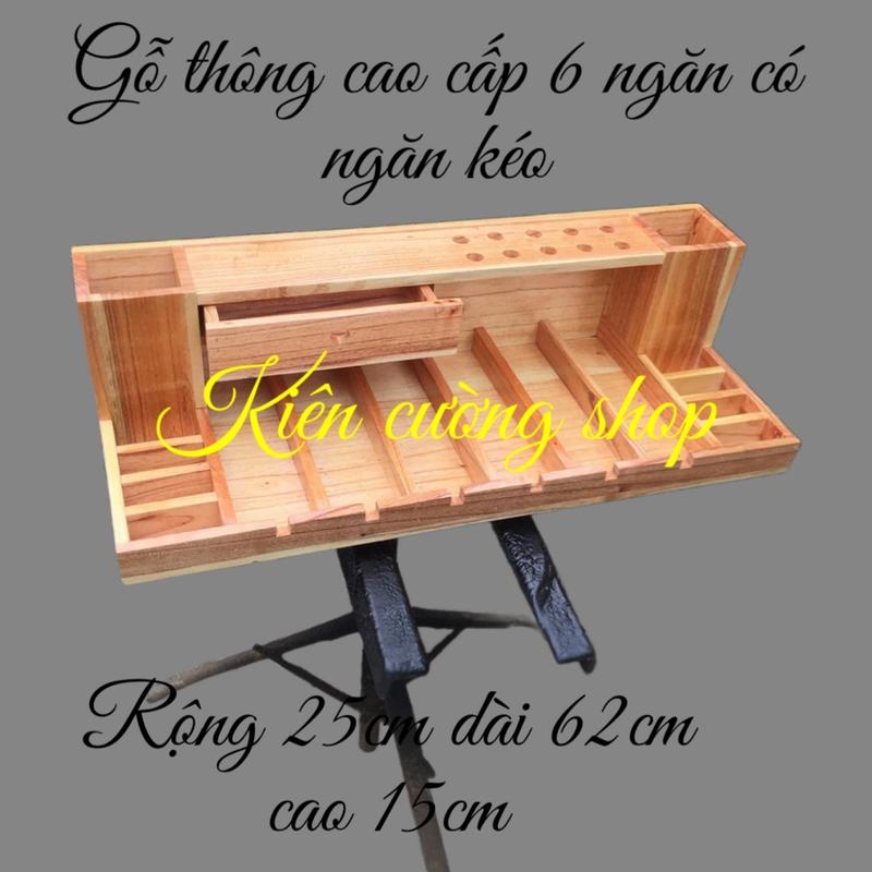 Khay gỗ đựng tông đơ kéo lược cữ trong tiệm tóc nam barrbe [mẫu mới 25x62cm]gỗ thông màu loang cháy Treo Tường hoặc để bàn 2