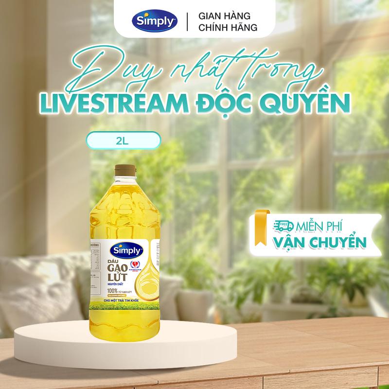 Dầu Ăn Gạo Lứt Simply Nguyên Chất 2L Giúp Đẩy Lùi Cholesterol Xấu