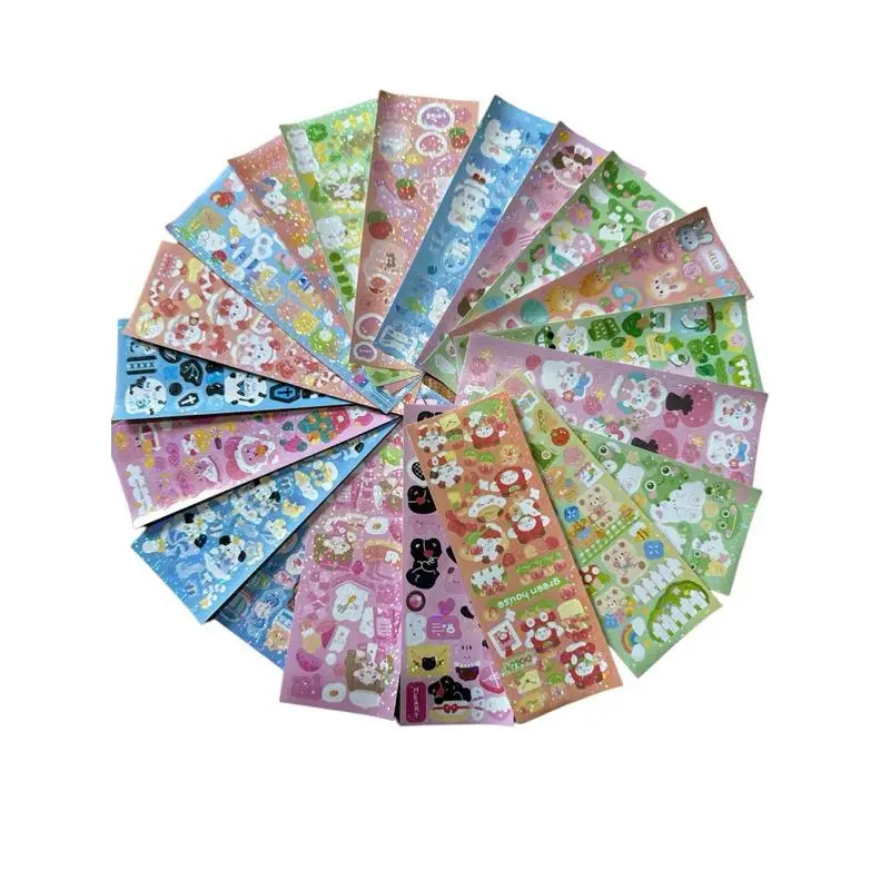 200 tấm &  Set 100 tấm sticker lấp lánh dài 13,5cm x 4,5cm dùng để trang trí top nhiều mẫu xinh QH160 8
