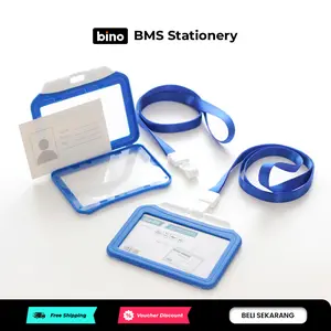 Bantex Dual Side ID Card Holder / Dua Sisi Lanyard Landscape | 8880