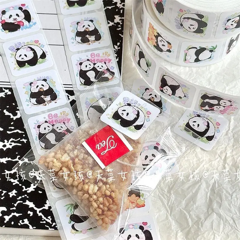 500 Cuộn Hình Dán/ Miếng Dán/ Sticker Gấu Panda cute Trang Trí Mũ Bảo Hiểm, Điện Thoại, Đàn Guitar, Xe, Sổ, Laptop 2