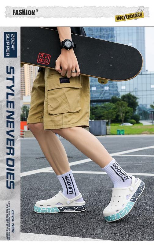Product Introduction of Cave shoes: men's summer wear, new fashion and versatile, super thick, wear-resistant, sports beach toe sandals 2