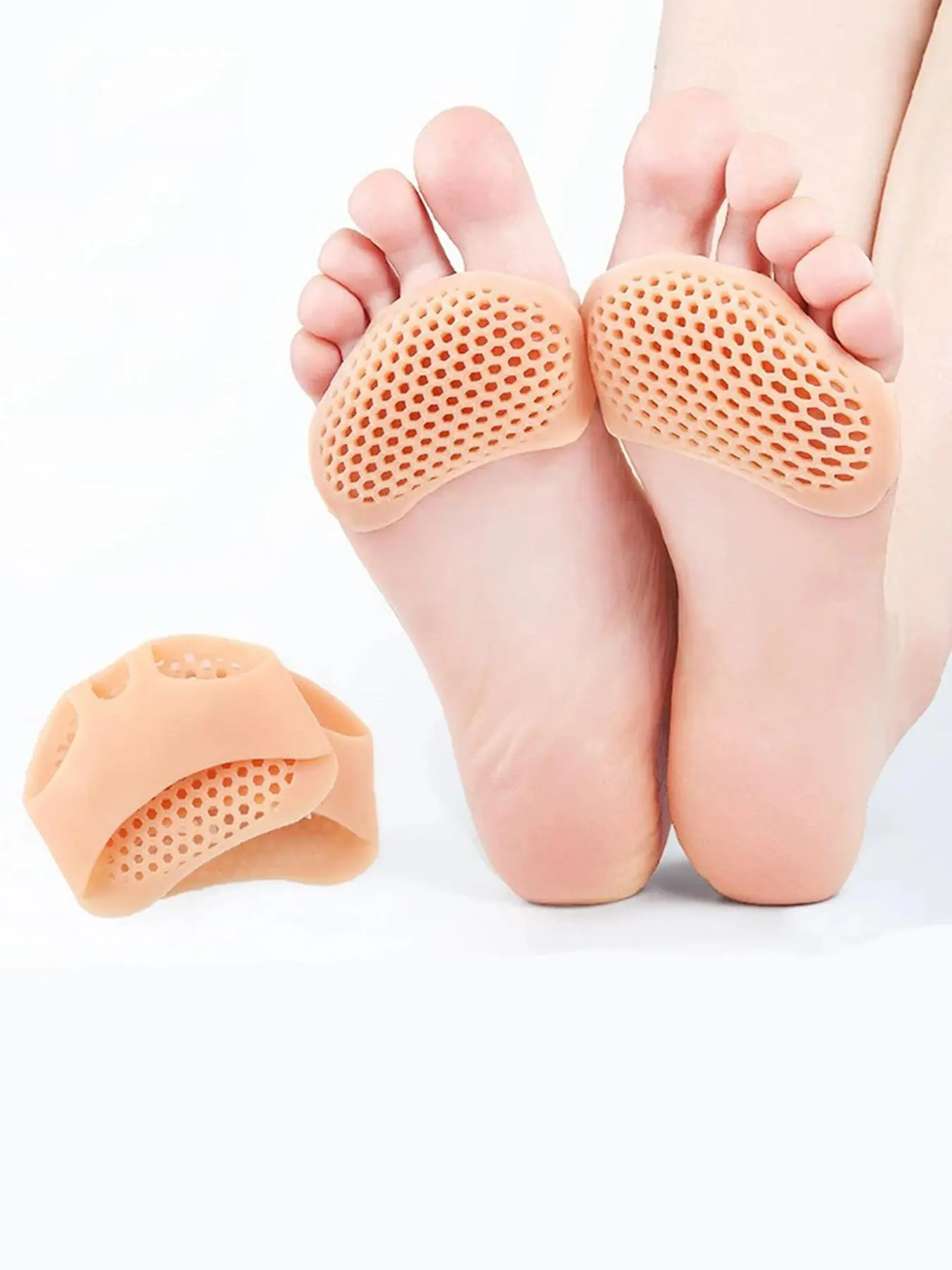Solid Color Silicone Insoles, Soft Breathable Comfortable Insoles for Women & Girls, Shoes Accessories for Daily Use