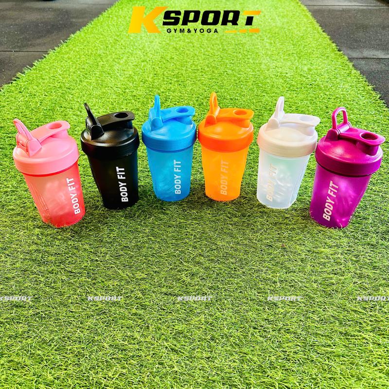 Bình Nước, Bình Lắc Whey Dung Tích 450ml Kèm Con Lắc Lò Xo, Bình Nước Thể Thao Chất Liệu PP5 Có Vạch Chia ml 7