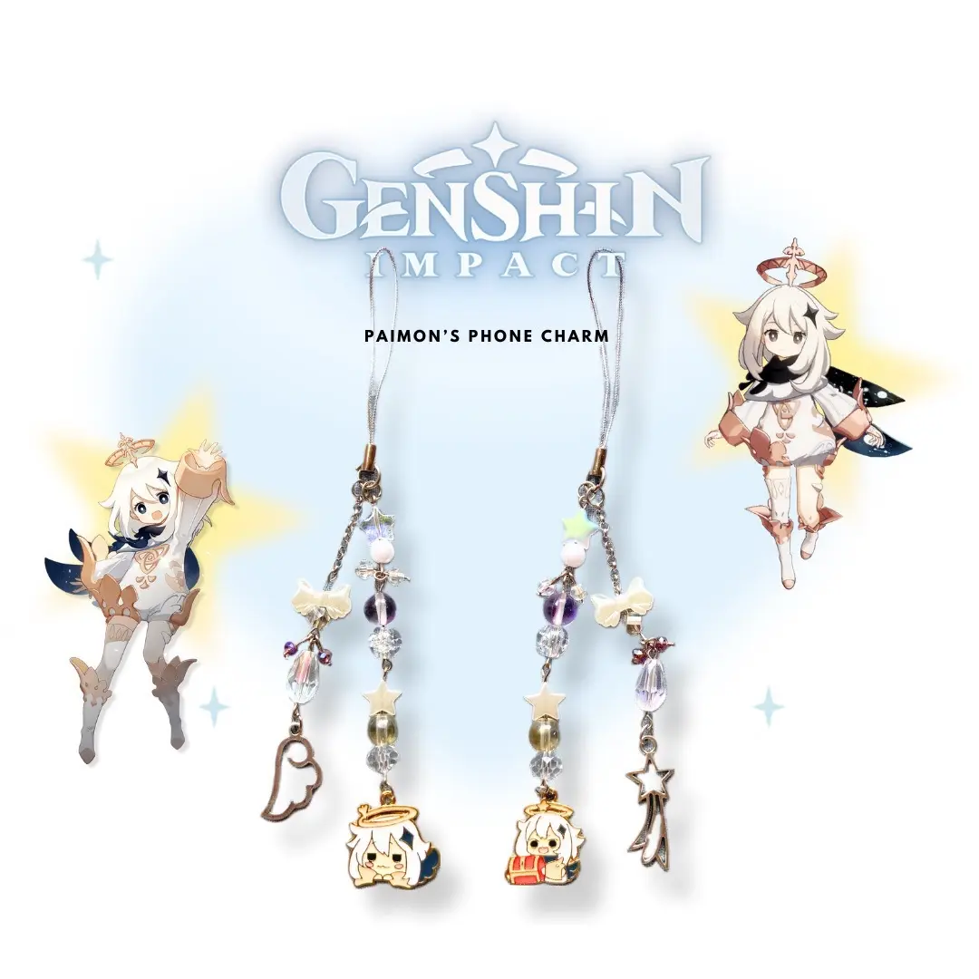 Paimon Genshin Impact Beads Phone Charm / Phone Strap / Gantungan HP Manik Manik by Kilau Pernik