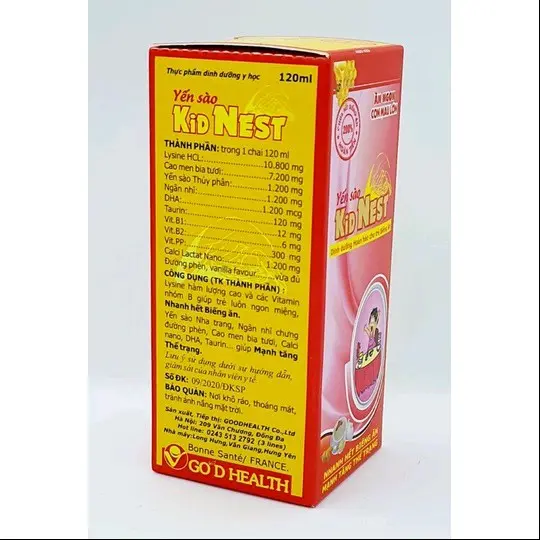 Siro Kid nest tâm sen chai 120ml từ yến sào giúp bé ăn ngủ ngon an toàn hiệu quả giá tốt 3
