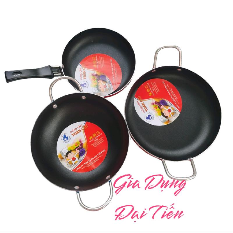 Combo 3 chảo chống dính kích thước nhỏ gọn gồm  2 chảo 22cm, 1 chảo 18 cm ( giao màu ngẫu nhiên) không dùng cho bếp từ , Chảo Chống Dính