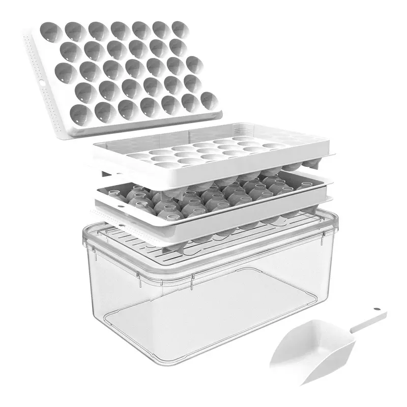 33-ball Ice Mold, 1 Set Including Ice Cube Tray & Scoop & Plastic Storage Box Containers, Ice Ball Making Tool for Home Kitchen Accessories, Kitchen Gadgets 5