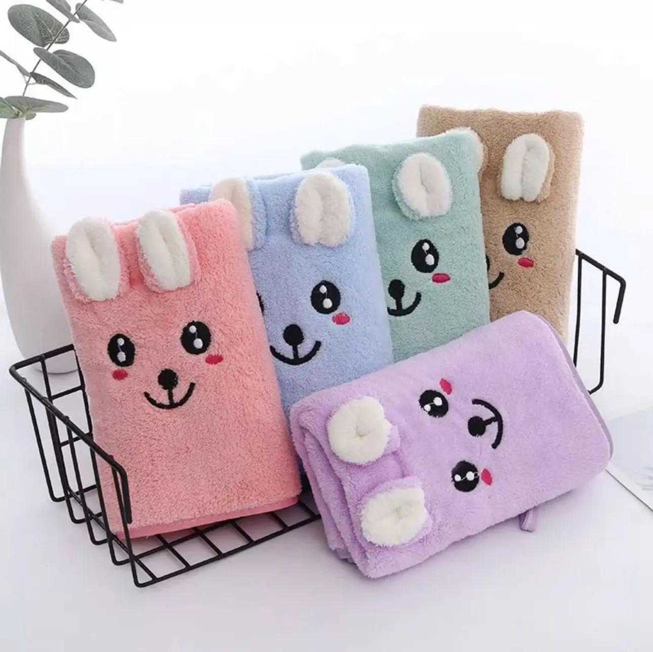Handuk Mandi Bayi Ukuran 50X110Cm Microfiber Prenium Kuping Timbul Mungil Baby Wear