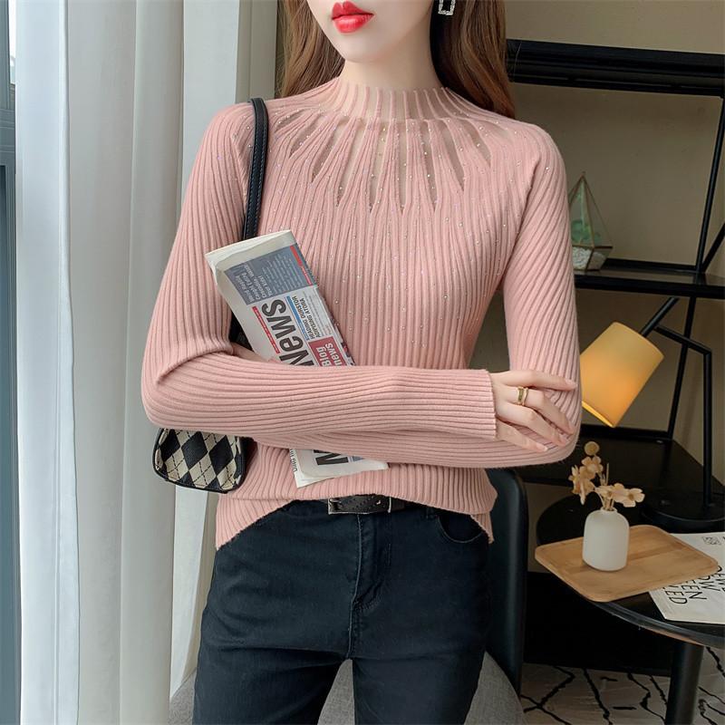 Product Introduction of Áo Lớp Nền Cho Nữ, Hàng Mới Về, Dáng Ôm, Ren Và Kim Cương Giả, Áo Áo Chui Đầu Dễ Phối Đồ Áo Len, Có Thể Mặc Bên Trong Áo Len, Thích Hợp Cho Mùa Thu Top Trắng 4