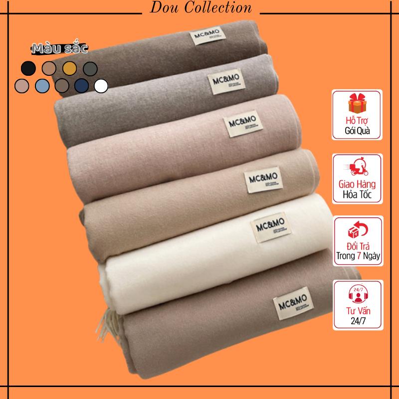 Khăn len quàng cổ MC&MO nam nữ unisex, Khăn cashmere trơn cao cấp 70x200cm thời trang thu đông nhiều màu - Mã LN038
