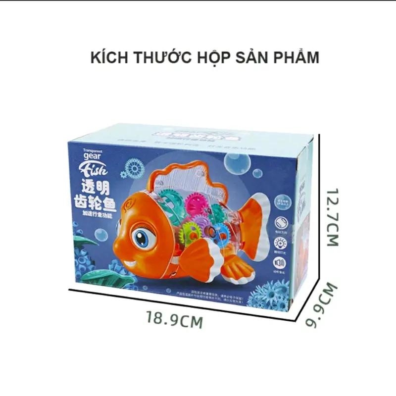 ( TẶNG KÈM PIN) Đồ chơi con cá vàng biết chạy có nhạc và đèn cho bé 7