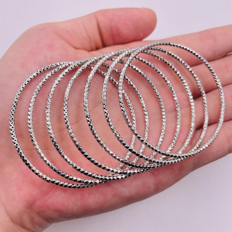 Lắc tay ximen trắng 2 li, Vòng tay ximen trắng chất liệu titan không phai màu không rỉ sét, Vòng ximen bộ 7 chiếc, trangsucmoiluatuoi.RIN