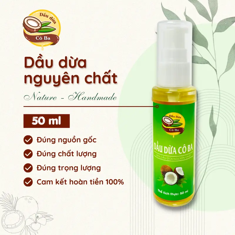 Dầu dừa tinh luyện nguyên chất 100% an toàn khi sử dụng 1