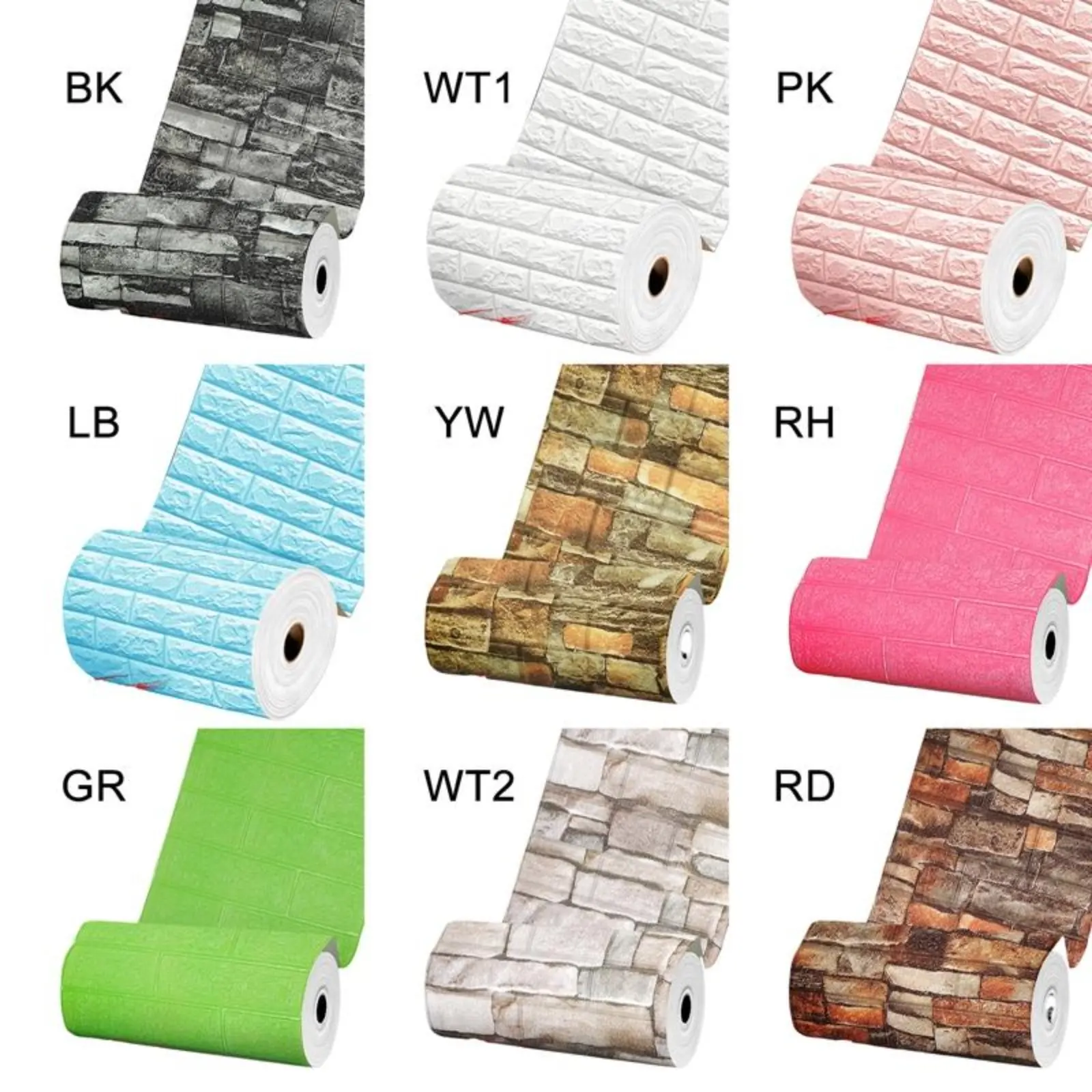 50*500CM/35*500CM 3D Foam Wall Stickers Retro Wallpaper Ceiling DIY Self Adhesive Living Room Home Kitchen Bathroom Decorative Wall Paper