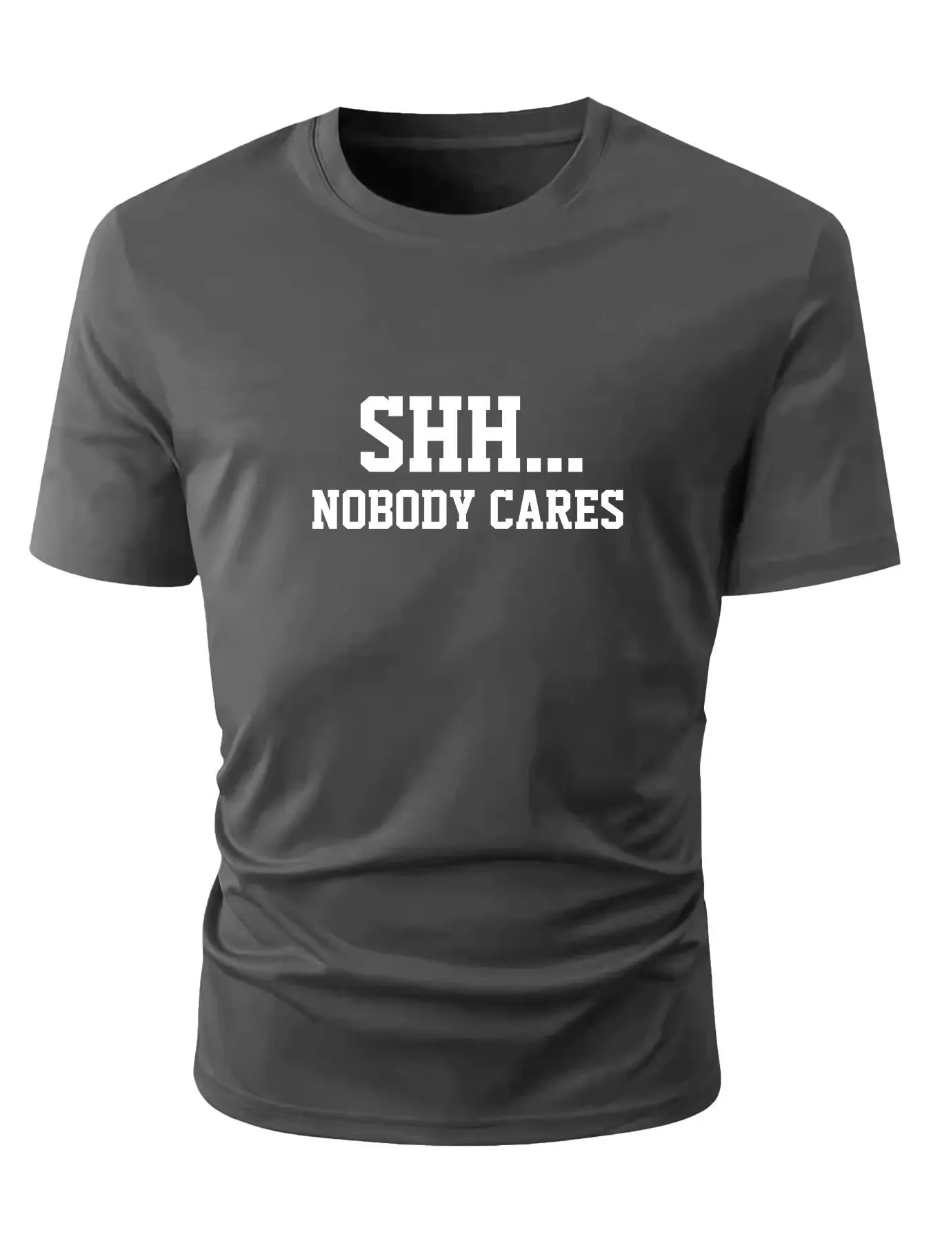 Men's Letter Print Round Neck Tee, Loose Casual Short Sleeve Crew Neck T-Shirt for Summer, Fashion Men's Top for Daily Wear