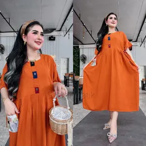 Daster Chibi Tali Samping - Midi Dress Chibi Rayon Busui Kancing