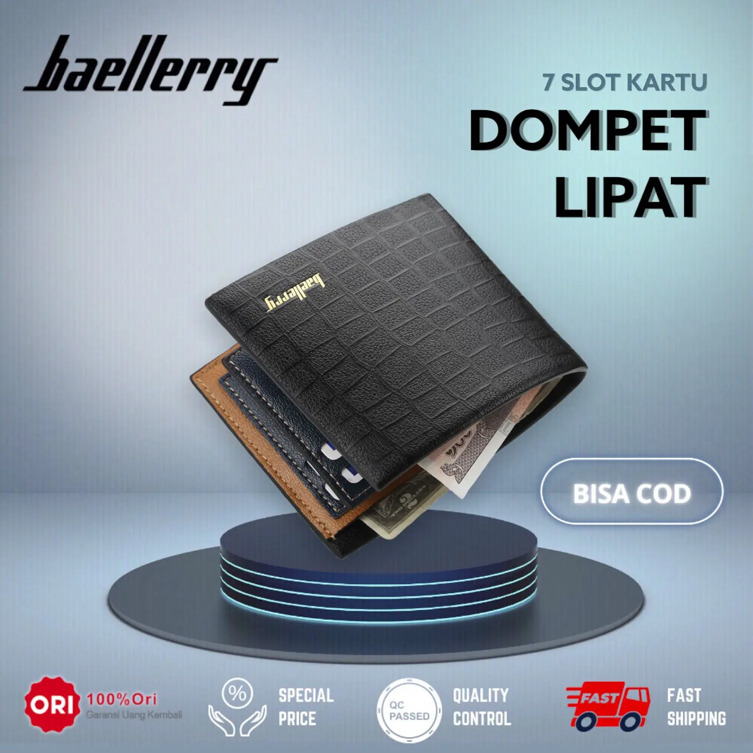 Dompet Pendek Pria Bahan Kulit BAELLERRY DR024