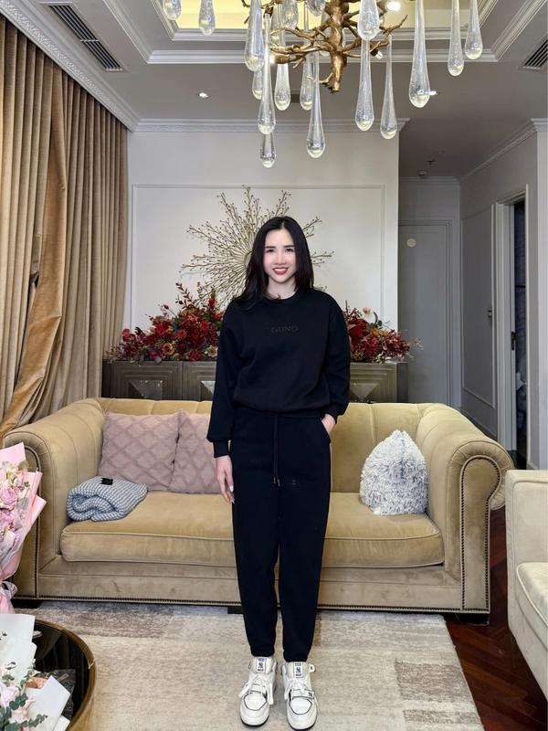 24DBNU160/24DBNA173-Bộ quần áo nỉ lót nhung NỮ NAM chui đầu logo chữ GUNO bo gấu SP5 Menswear