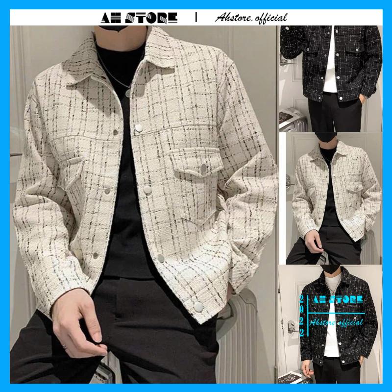 Áo khoác dạ nam nữ 2 lớp lót lụa cổ bẻ, Áo dạ nam nữ chát vải dạ tuyết sang chảnh và cá tính - AHSTORE