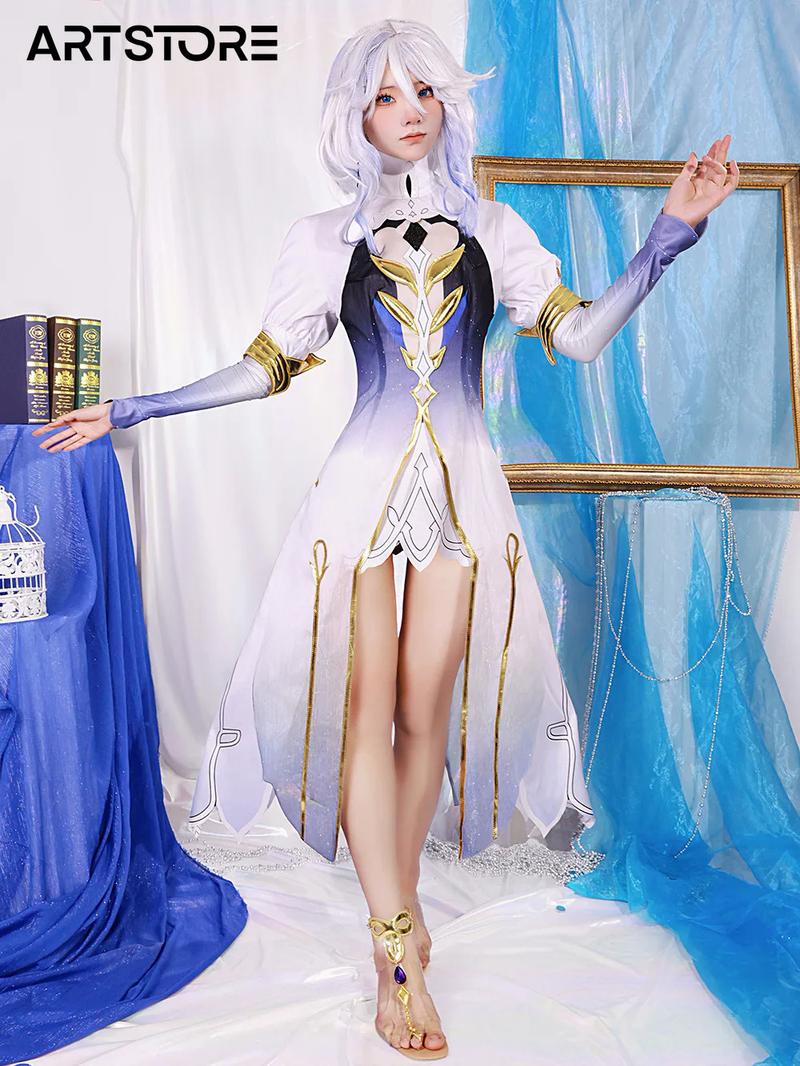 Product Introduction of Trang Phục Hóa Trang, Furina Cosplay Trò Chơi Genshinimpact Focalors, Tóc Giả Nhập Vai Trò Chơi Thần Nước Fontaine, Phim Hoạt Hình Với Đạo Cụ Anime 15
